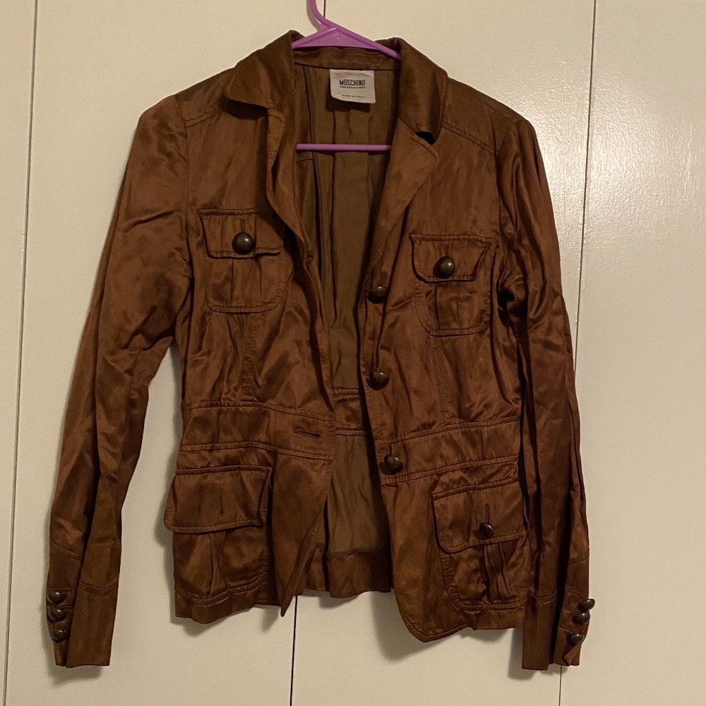 Moschino Brown Jacket with Tie Back Detail